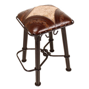 Coronado Iron Stool - Light Hair on Hide