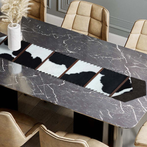 Fringed Holstein Leather Table Runners