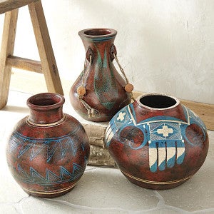 Native Clay Pottery Vases