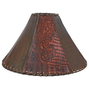 Vaquero Tooled Leather Lampshades