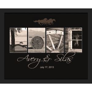 Personalized Western "Love" Framed Canvas