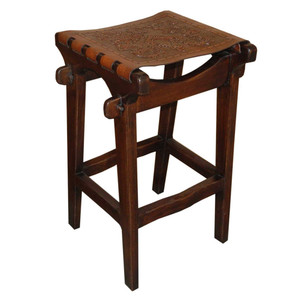 Santa Fe Antique Brown Stool - Colonial