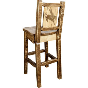 Denver Barstool with Engraved Bronc Back