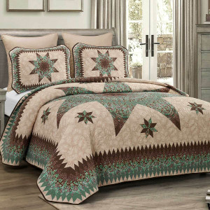 Aqua Star Quilt Bedding Collection