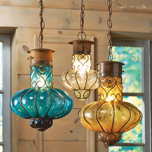 Southwestern Flower Glass Pendant Lights