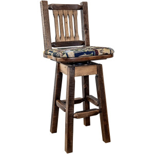 Ranchman's Woodland Upholstery Counter Stools with