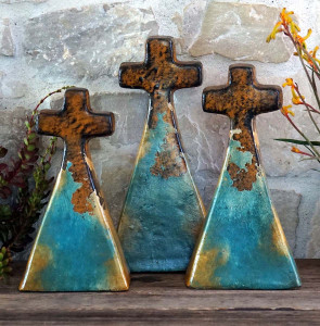 Turquoise Clay Crosses