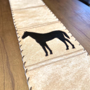 Midnight Horse Leather Table Runners