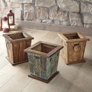 Southwestern Wood Waste Baskets