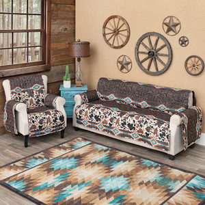 Santa Fe Diamonds & Cowhide Furniture Covers