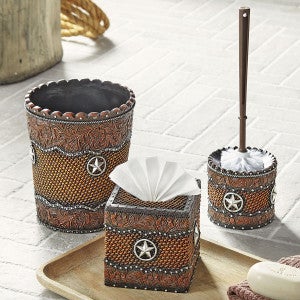 Western Star Tooled Leather Bath Accessories