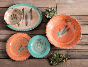 Feather Design Melamine Dinnerware