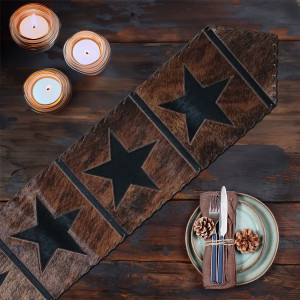 Texas Star Cowhide Table Runners