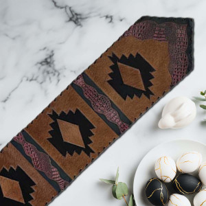 Harmony Cowhide & Red Faux Gator Table Runners