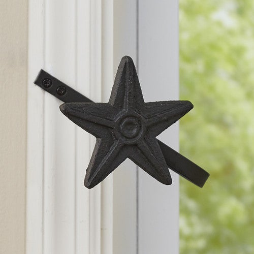 Black Cast Iron Star Tie Backs - Set of 2 Black Cast Iron Star Tie Backs - Set of 2